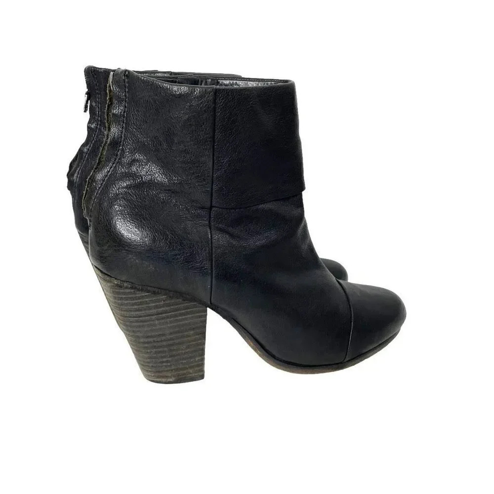 Rag‎ & Bone Newbury leather heeled ankle boots Size 10 black